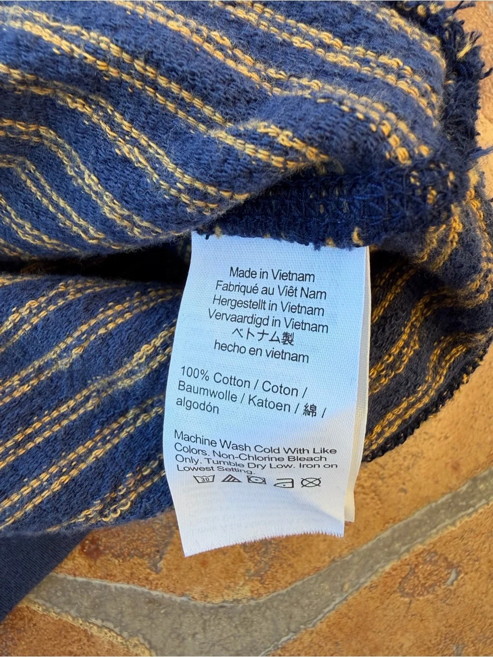 J.Crew 100% Cotton Blue Yellow Striped Knit Crewneck Pullover Sweater  #BW475 -L